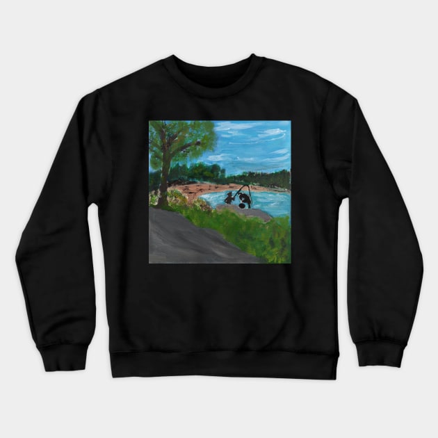 Gone Fishing Crewneck Sweatshirt by Colzo Art